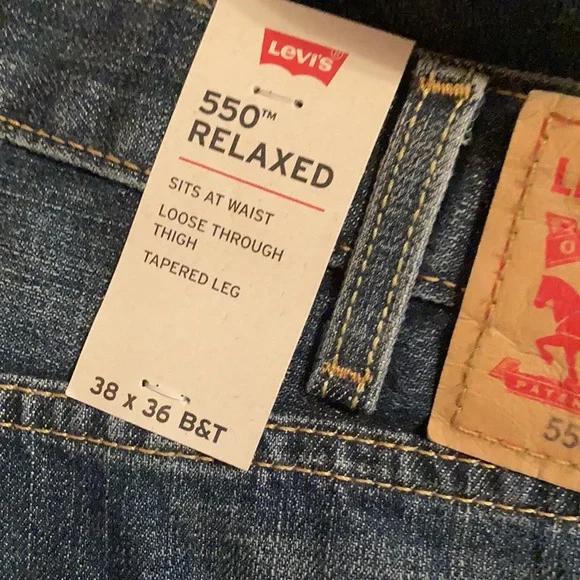 Relisted Levi’s 550 relaxed jean loose through thigh tapered leg cotton 38 46 50 - Picture 16 of 17